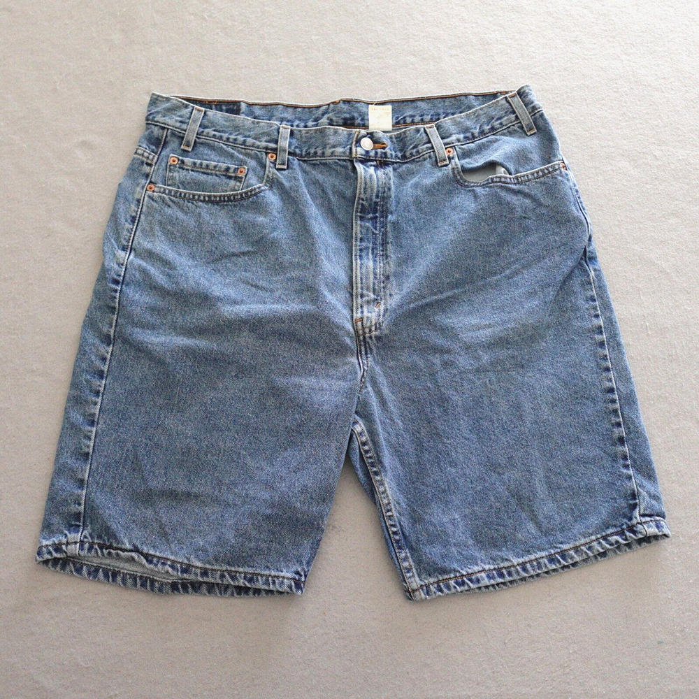 VTG Levi 505 Shorts Men 42 Regular Fit Blue Denim Medium Wash Casual‎ Blackwing